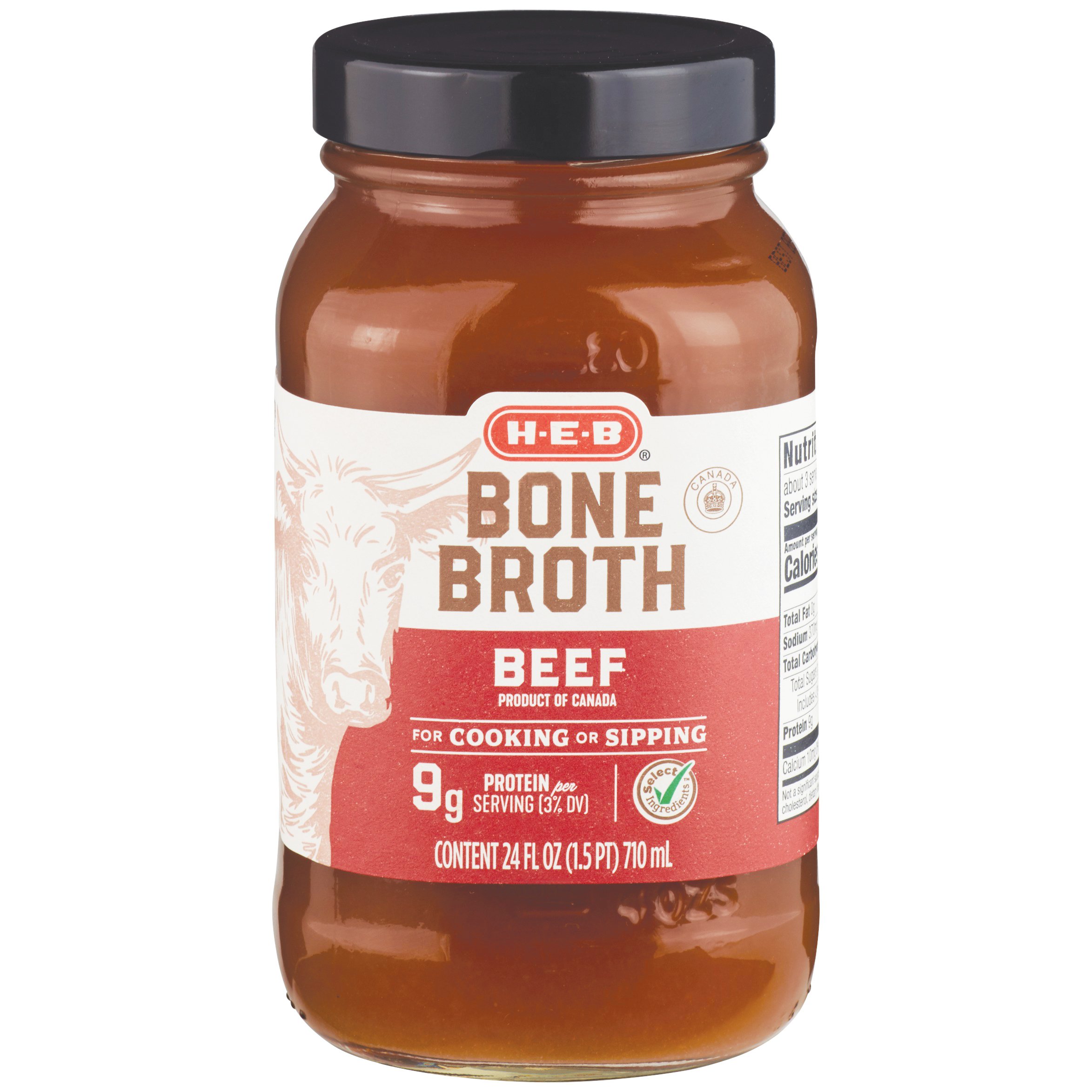 H-E-B Beef Bone Broth jar