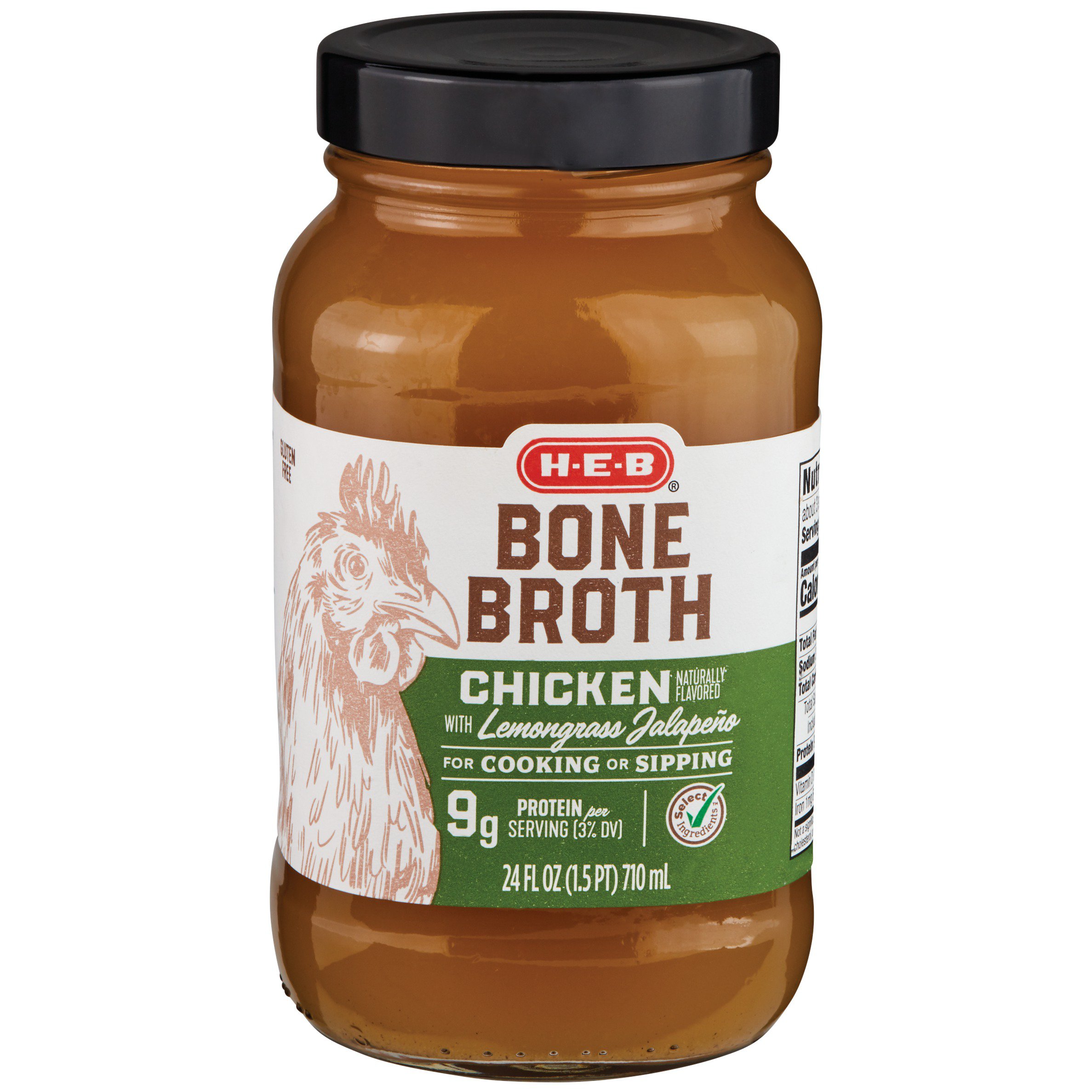 H-E-B Chicken with Lemongrass Jalapeno Bone Broth jar