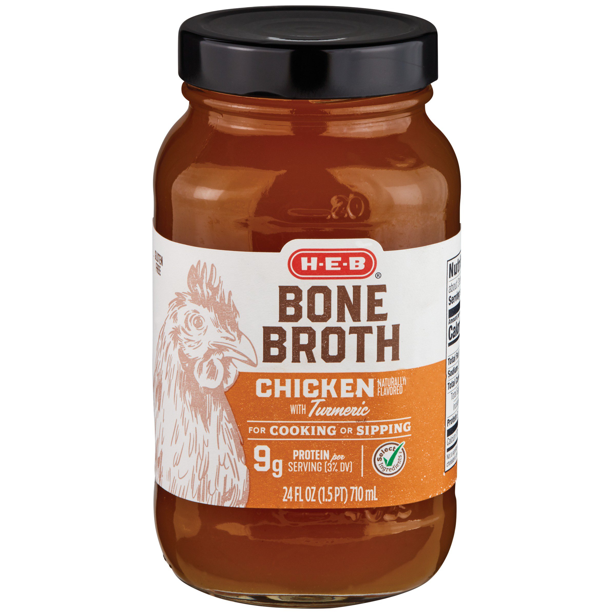 H-E-B Chicken with Turmeric Bone Broth jar