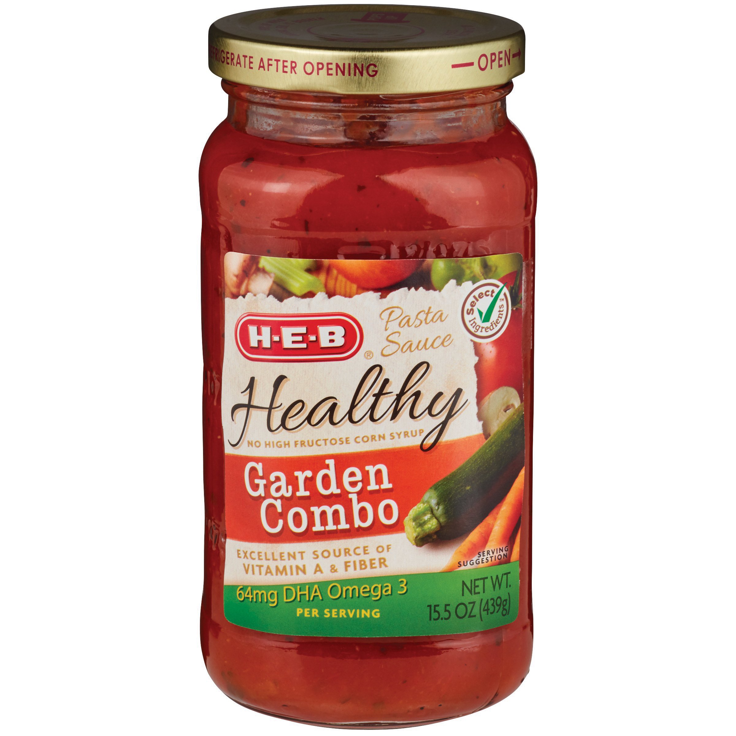 H-E-B Healthy Garden Combo Pasta Sauce jar