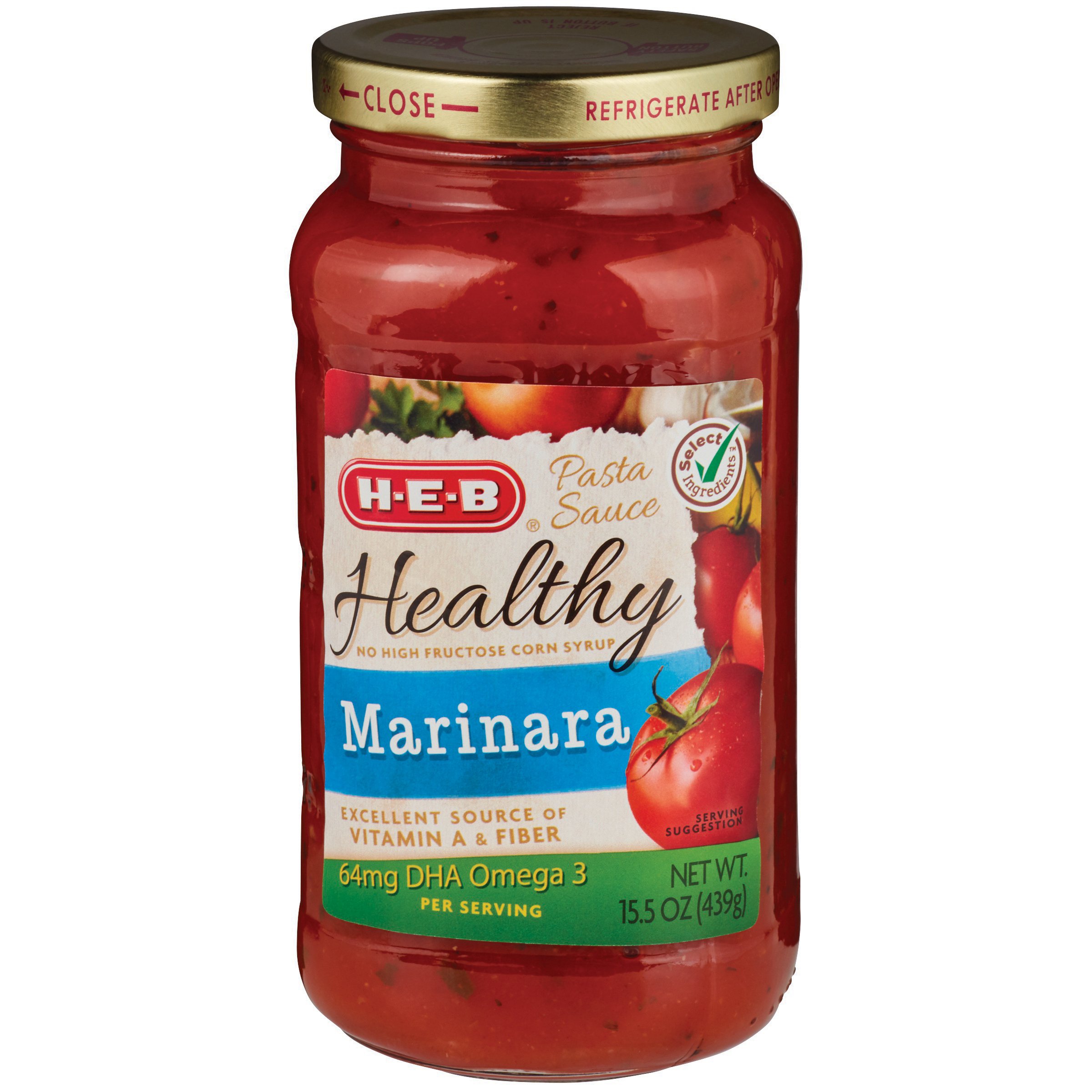 H-E-B Healthy Marinara Pasta Sauce jar