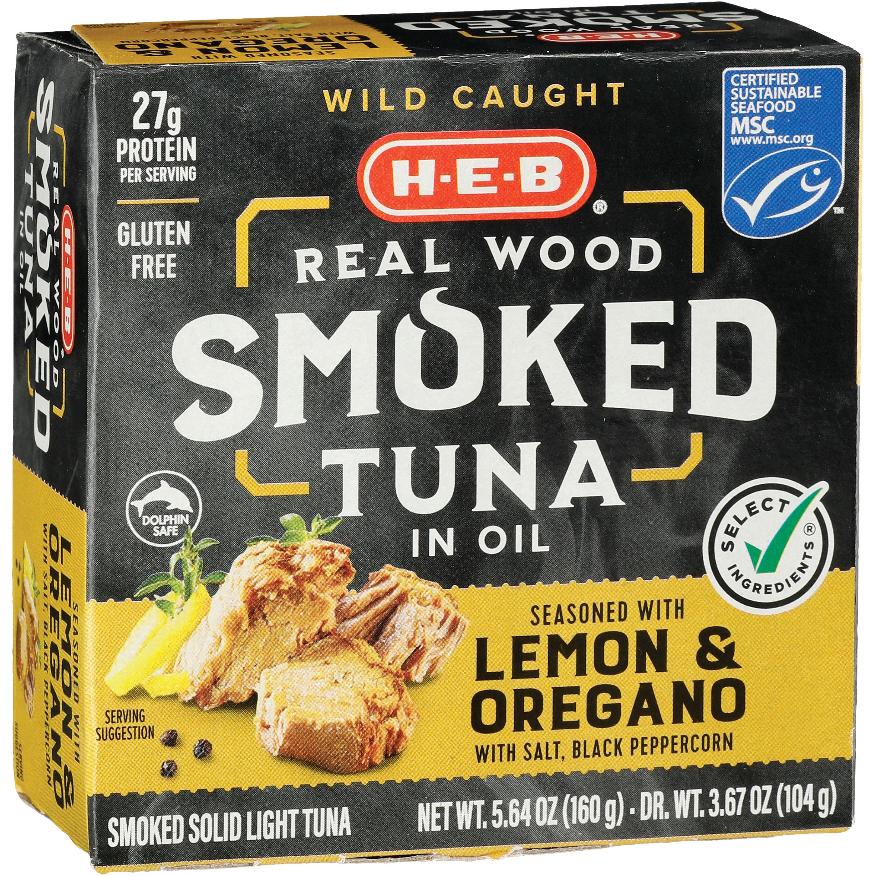 H-E-B Wild Caught Smoked Light Tuna can